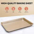Vinino Jelly Roll Pan, Baking Sheet, Cookie Sheets For Baking With Square Texture Pattern, Thicker Carbon Steel Non-Stick Baking Pan Tray