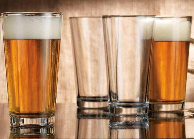 Home Essentials Drinking Glass Set - 10 Highball Glass Cups, 16 Oz. Basic Water Glasses, Beer, Juice, Cocktails, Wine, Iced Tea, Bar Glasses. Dishwasher Safe