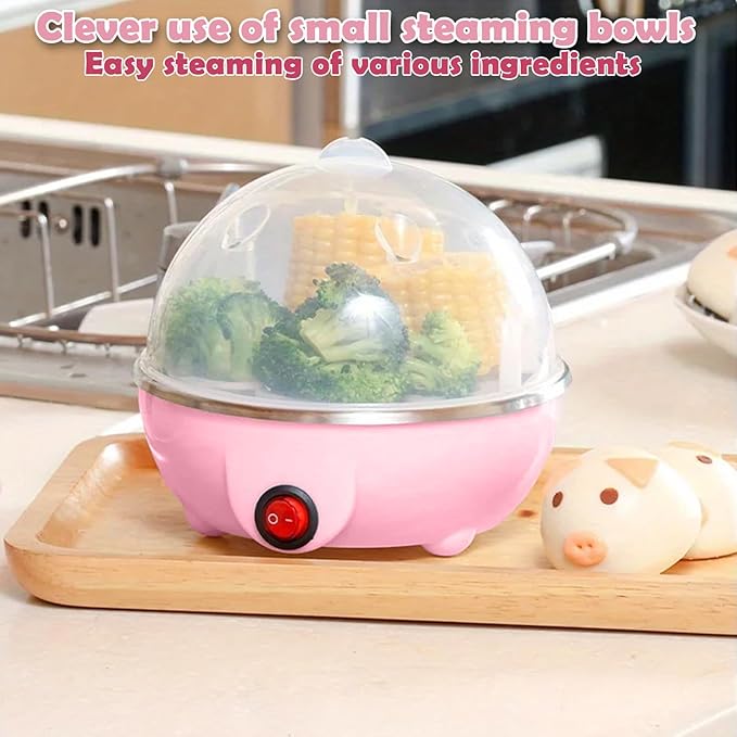 Chicken Egg Cooker Make Up to 7 Large Boiled Eggs Anti Dry Burning Automatic Power Off Egg Poacher with Heating Plate for Hard, Soft & Poached Eggs()