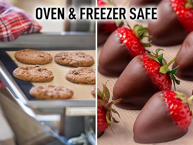 Zulay Kitchen 2-Pack Silicone Baking Mat - 16.5"x11.6" Reusable Nonstick Baking Sheet - Black