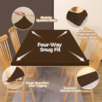 SereneGrace Elastic Table Cover, Windproof Tablecloth, 24x48 Inch Reusable Spandex Fitted Stretch 4-Foot Rectangle Table Cloth for Dining Room, Banquets, Events, Craft Displays, Parties, Brown