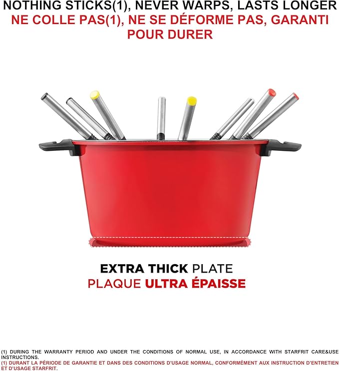 Starfrit The Rock Electric Fondue 13PC Set - 3L - Nestable Components - Quick Release Magnetic Cord - 1500W