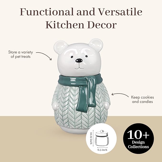 Young's Inc Ceramic Frosty Winter Goodie Jar