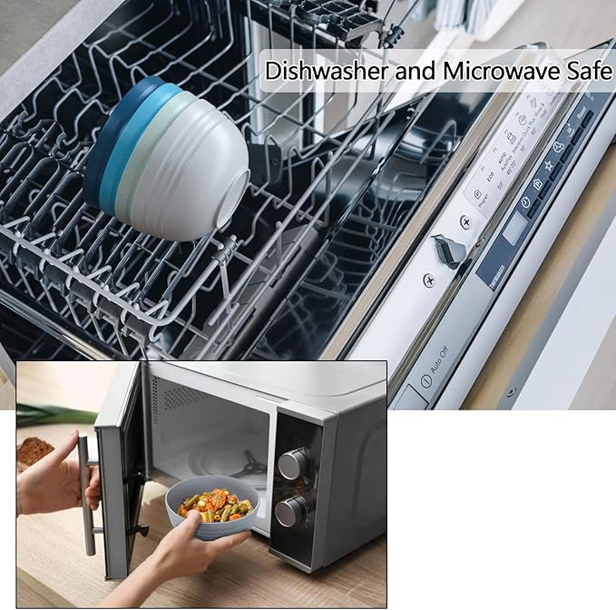 Homestockplus Cereal Bowls 24 OZ Microwave and Dishwasher Safe Bowl BPA-Free Eco-Friendly Bowl Sets Mixed Color for Cereal, Salad, Soup, Rice[Set of 8]