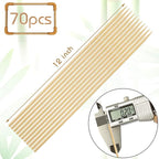 HANSGO Bamboo Skewers, Φ=5mm 12 Inch - Natural Wooden Skewers for Grilling, Appetizers, Fruit, Chocolate Fountain, Barbecue & Crafts, 70PCS