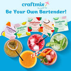 Craftmix Variety Pack, Makes 24 Drinks, Skinny Cocktail Mixers, Mocktails Non-Alcoholic Drinks - Made With Real Fruit - Vegan Low-Carb, Low-Sugar, Non-GMO, Dairy Free, Gluten Free, Easy to Mix