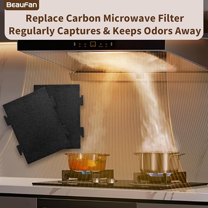 6 Pack Activated Charcoal Filters Replacement for Whirlpool & Kitchenaid Over The Range Microwaves KMLS311HS, WML55011HS, YKMLS311HS, YWML75011H, Compare to Part# W11282981 & W11223147