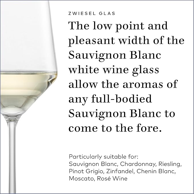 ZWIESEL GLAS Pure Sauvignon Blanc White Wine Glass (Set of 6), Graceful Wine Glasses for White Wine, Dishwasher-Safe Tritan Crystal Glasses, Made in Germany (14 Ounce)