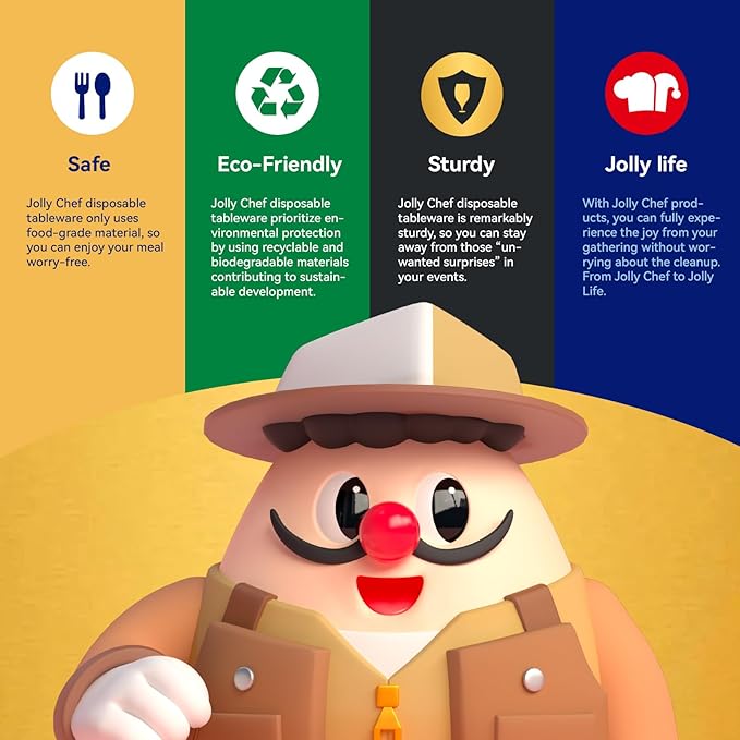 JOLLY CHEF Compostable Disposable Paper Bowl [16 oz] Heavy Duty Soup Containers [500 Pack] Biodegradable Bagasse Hot Cold Food Eco-Friendly Sugarcane Microwavable Bowls for Salad Dessert Milk Cereals