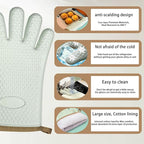 4 pcs Heat Resistant Kitchen Safety Set – Includes Silicone Oven Mitt, 2-in-1 hot Plate clamp, and Mini Pinch Mitts – Ideal for Microwave, Air Fryer & Steaming Use