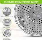Steamer Basket Stainless Steel Instant Pot Accessories for Food and Vegetable, Zocy Premium Expandable Steam Basket to Fit Various Size Pots Medium (6.1" to 10.2"))