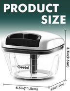 Manual Food Processor Vegetable Cutter, Geedel Pull Chopper with String, Food Chopper Vegetable Cutter for Veggies, Fruits, Salad, Onion, Ginger, Nuts.