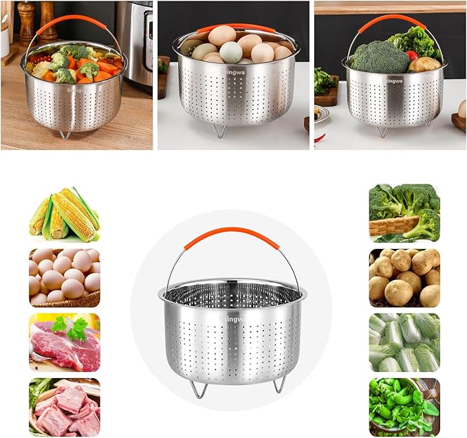 Steamer Basket for Instant Pot, Stainless Steel Vegetable Steamer Basket Insert for Pots
