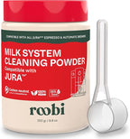 Roobi Compatible Milk System Cleaning Powder for Jura. Specially formulated for Jura Automatic Espresso Coffee Machines. 100% Vegan, Carbon Neutral.