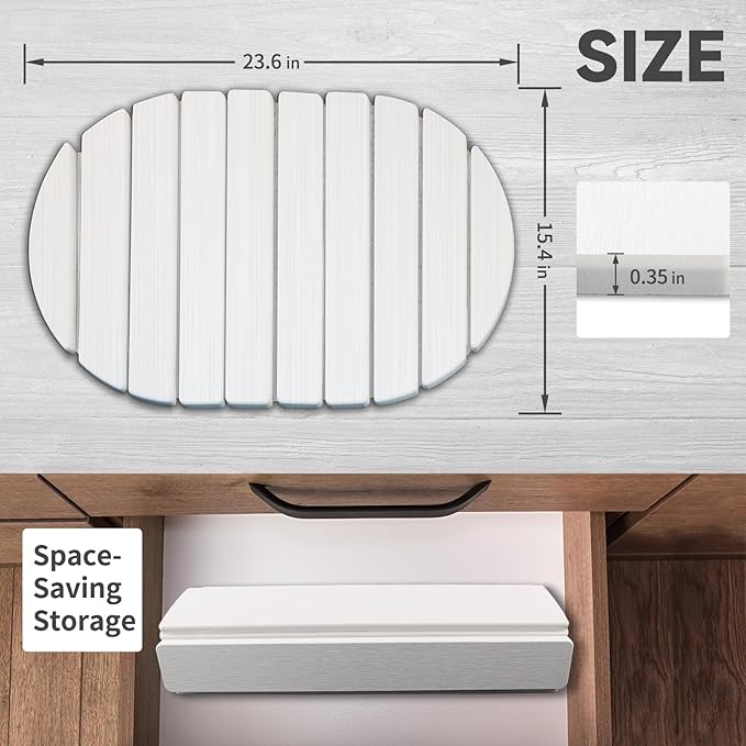 Large Stone Dish Drying Mats for Kitchen Counter,Quick Dry Stone Dishes Mats, Non-Slip Diatomaceous Earth Drying Mat for Multi - Purpose, Match Any Countertop (White, 23.6" x 15.4" )