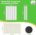 Stone Drying Mat for Kitchen Counter, Stone Bath Mats for Bathroom, Quick Dry Diatomaceous Earth Mat, Foldable Non-Slip Stone Mat for Bathroom Dishes Bottles Cups, Match Any Countertop, 15.8''x11.8''