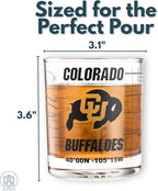 Greenline Goods – University of Colorado Buffaloes College Whiskey Glasses (Set of 2), 10 oz – Full-Color Logo + Campus Map