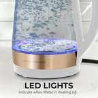 Zulay Kitchen Fast Boiling Electric Water Kettle - 1.7L, 1500W, Auto Shut-Off for Overboil & Boil Dry Protection, Cool-Touch Handle, 360° Base - Rapid Teapot Boiler For Coffee & Tea - White Copper