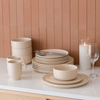 WENSHUO Dinner Plates Set of 6, Chip and Scratch Resistant (Oat Beige, 8.5 Inch)