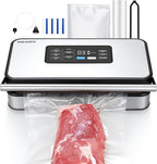 INKBIRD Vacuum Sealer Machine with 160W Double Pump, Full Automoatic Pro Vacuum Sealer for Food Preservation with Liquid/Moist/Dry Food, Food Sealer with Removable Drip Tray, Roll Storage and Cutter