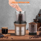 Secura Coffee Grinder Electric, Spice Grinder, Dual Glass Bowls for Wet & Dry Grinding