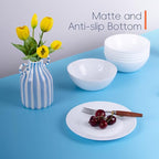 8.5 inch Salad Plate Set of 6, Lightweight Opal Glass Round White Plates for Appetizer Dessert Kitchen, Dishwasher and Microwave Safe