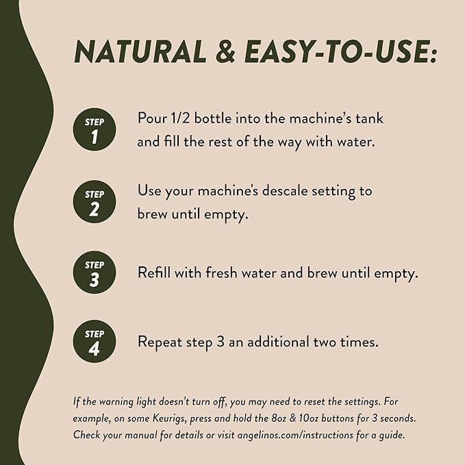 Descaling Solution (4 Uses) - Universal Coffee Descaler for Keurig Coffee Machines, Effective Keurig Descaling Solution & Nespresso Descaling Solution - Works w/Breville, Delonghi, Keurig & Nespresso