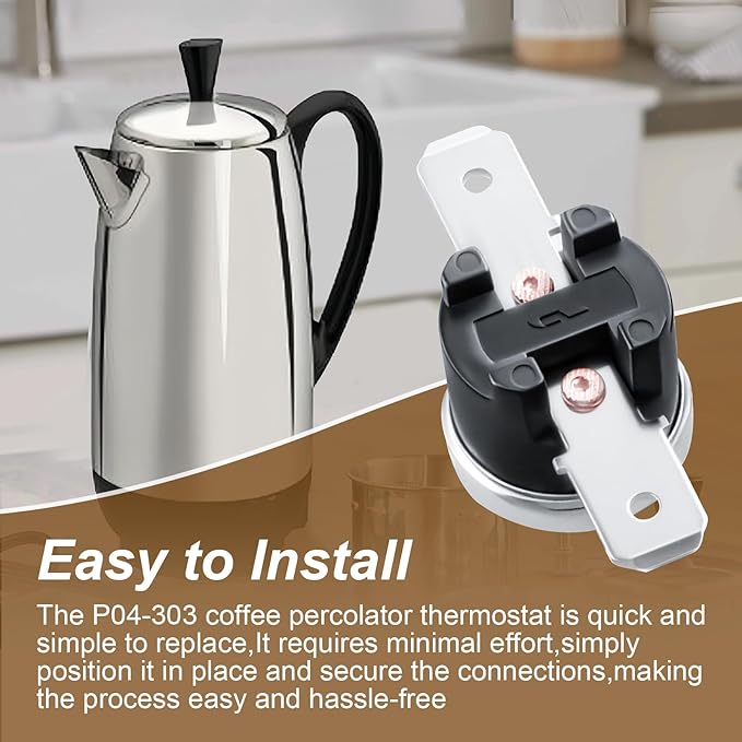 P04-303 Coffee Percolator Thermostat for Farberware FCP Series Coffee Maker Percolators FCP412,FCP240, FCP280,Temperature Control Coffee Pot Switch Replacement Part
