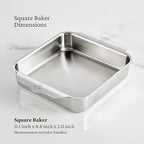 Hestan Provisions OvenBond – 8" x 8" Stainless Steel Square Baker Pan (Pack of 2)