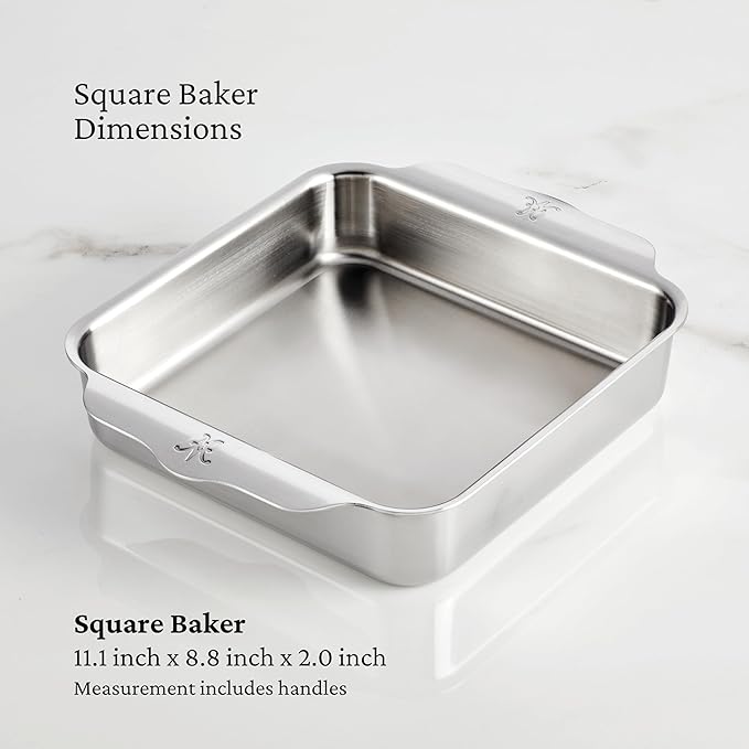 Hestan Provisions OvenBond – 8" x 8" Stainless Steel Square Baker Pan (Pack of 2)