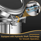 Chafing Dishes for Buffet, 6QT Round Stainless Steel Chafing Dish with Transparent Hydraulic Lid, 304 Food Pan, Buffet Warmer for Parties and Events (Silver)