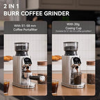 Conical Burr Coffee Grinder Electric with Electronic Timer, Anti-Static, Coffee Grinders for Home Use, Adjustable Conical Burr Mill with 48 Precise Settings for Espersso/Drip/French Press