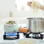 GANAZONO Enamel Milk Pan Mini Butter Warmer 7 Inch Non-stick Milk Heating Pot Small Enamelware Saucepan with Wood Handle for Heating Liquid Portions 10CM Light Green