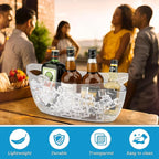 2Pcs Clear Ice Buckets for Parties, 5.5L Acrylic Champagne Bucket with Scoop, Mimosa Bar Supplies, Plastic Tub for Drinks, Cocktail Bar, Wine, Beer, Soda,Beverage,Cooler