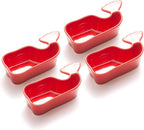 Ceramic Whale Condiment Cup, Red, Set of 2