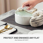 LEXMORE Placemats Set of 8 Vinyl/Plastic Woven Place Mats for Kitchen Table Indoor/Outdoor Washable Placemat Wipeable Dining Table Mats(Black/Brown)