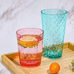 BPA-Free Plastic Tumblers 8 Pack (4x16oz+4×22oz) | Reusable Dishwasher Safe | Stackable Shatterproof Cups | Plastic Drinkware & Drinking Tumblers for Restaurant, Home, Party