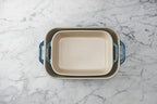 Staub Ceramic Rectangular Baking Dish Set, Casserole Dish, 2-Piece, Rustic Turquoise