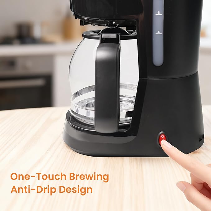12-Cup Coffee Maker, 1.5L Drip Coffee Machine with One-Touch Brewing, Glass Carafe, Anti-Drip System, Reusable Filter, Easy-to-Use Home & Office Coffee Brewer