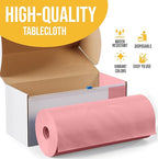 Exquisite Party Solids 54 Inch X 300 Feet Pink Plastic Table Cover Roll in A Cut - to - Size Box with Convenient Slide Cutter. Cuts Up to 36 Rectangle 8 Feet Plastic Disposable Tablecloths
