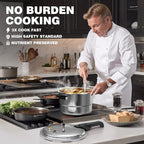 WantJoin 6Qt Aluminum Pressure Cooker w/Release Valve & Multiple Protective Devices,Pressure Canner Compatible with Gas & Induction Cooker,Canner Rack Included
