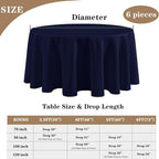 Fitable 6 Pack Navy Round Tablecloths - 120 Inches in Diameter - Stain Resistant and Washable Table Clothes, Polyester Fabric Table Covers for Wedding, Party, Banquet, Formal Events