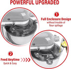 Pouring Shield for KitchenAid Tilt Head 4.5-5 QT (for Stainless Steel Bowls Only), for Kitchen aid Accessories and Attachments, Fully Enclosed Foldable Lid Mixer Bowl Cover, Not For Bowl Lift (Gray)