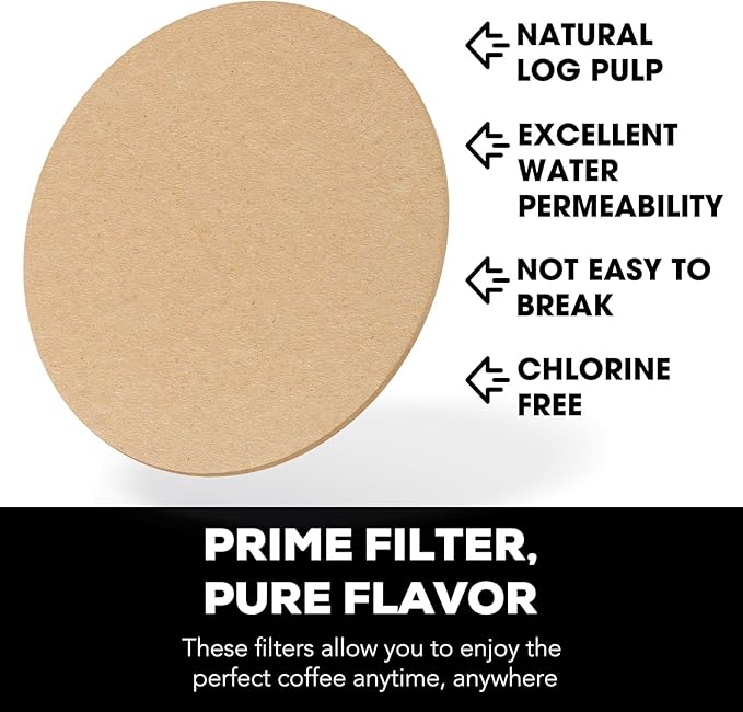Round Disposable Coffee Filters Paper – Compatible with Classic The Perfect-Brew Pour Over – Round Replacement Coffee Filters, Unbleached, Compostable Paper Filters, 100 Count