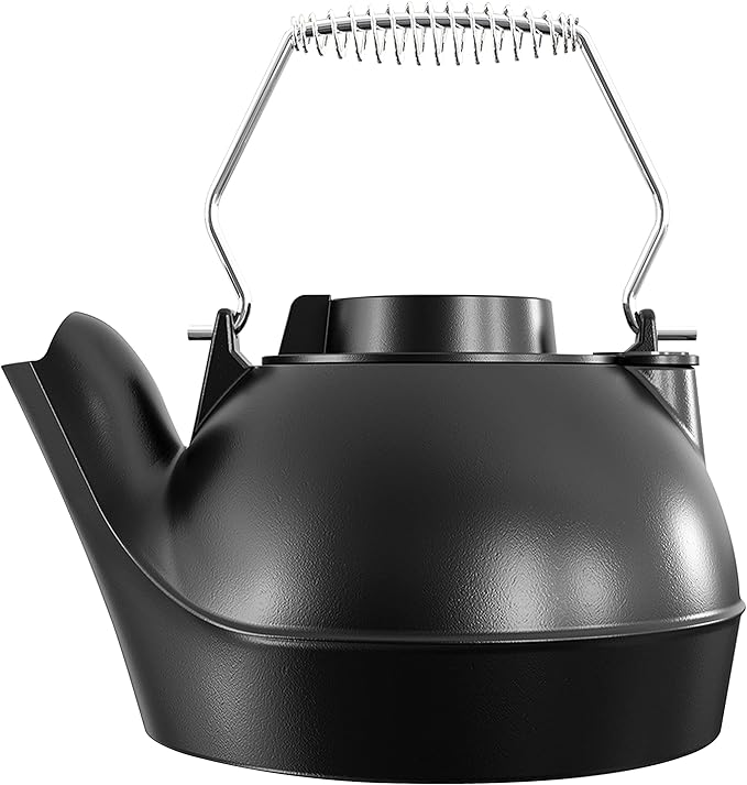 Fire Beauty Humidifying Iron Kettle，Stove Humidifier，Wood Stove Kettle，Cast Iron，Chrome handle