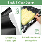 Black Clear Vacuum Seal Rolls Bags - 11" x 16.4 ' 3 Pack, 3.6mil+10mil Thickened Commercial Grade Roll For Food Storage, BPA Free & Prevent Freezer Burns