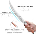 YOTSUBA Kitchen Knife Set with Block, High Carbon Stainless Steel Sharp Knife, with Gift Box (10 inch Break Knife)