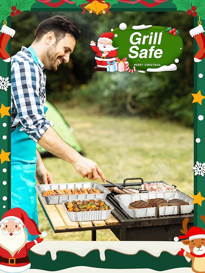 40 Pack Disposable Aluminum Pans Combo Set - 20 Large 9x13 Aluminum Foil Pans Half Size & 20 Small 8x8 Tin Foil Baking Pans, Tin Trays Containers for Meal Prep, Food Cooking, Roasting, Heating