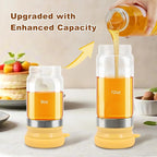 Glass Honey Dispenser No-Drip with Handle – 12 oz Maple Syrup Jar Dispenser for Coffee, Pancakes & Waffles – Elegant Glass Syrup Container for Easy Pouring – Honey Jar for Kitchen & Breakfast Table