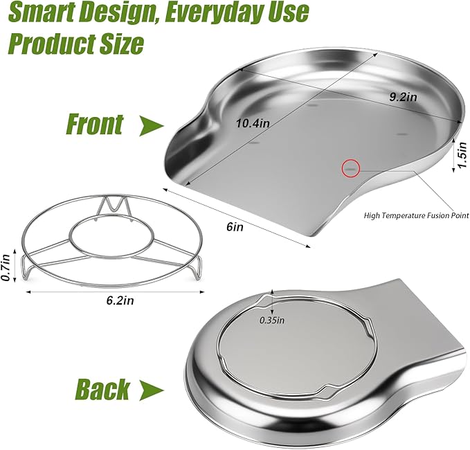 Palksky Colander and Strainer Self Drainer Base Plate Stainless Steel for Kitchen, Metal Countertop Draining Tray for Pasta Rice Noodle Fruit Veggie Food Strainer & Ceramic Colander